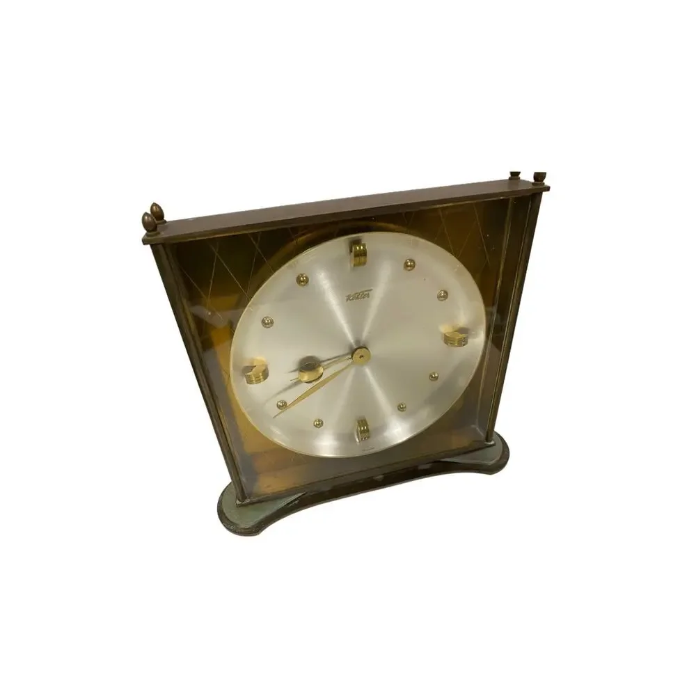 Vintage Kohler Brass Clock 8 Days 7Jewels Germany US Zone